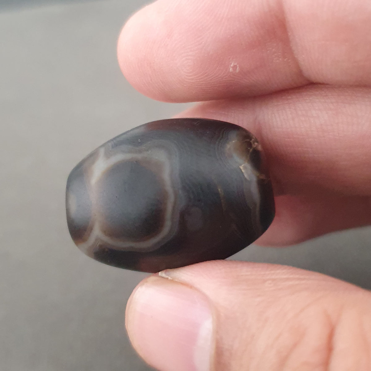 Vintage Natural Eye Suliemani Agate Beads Lot Of 2