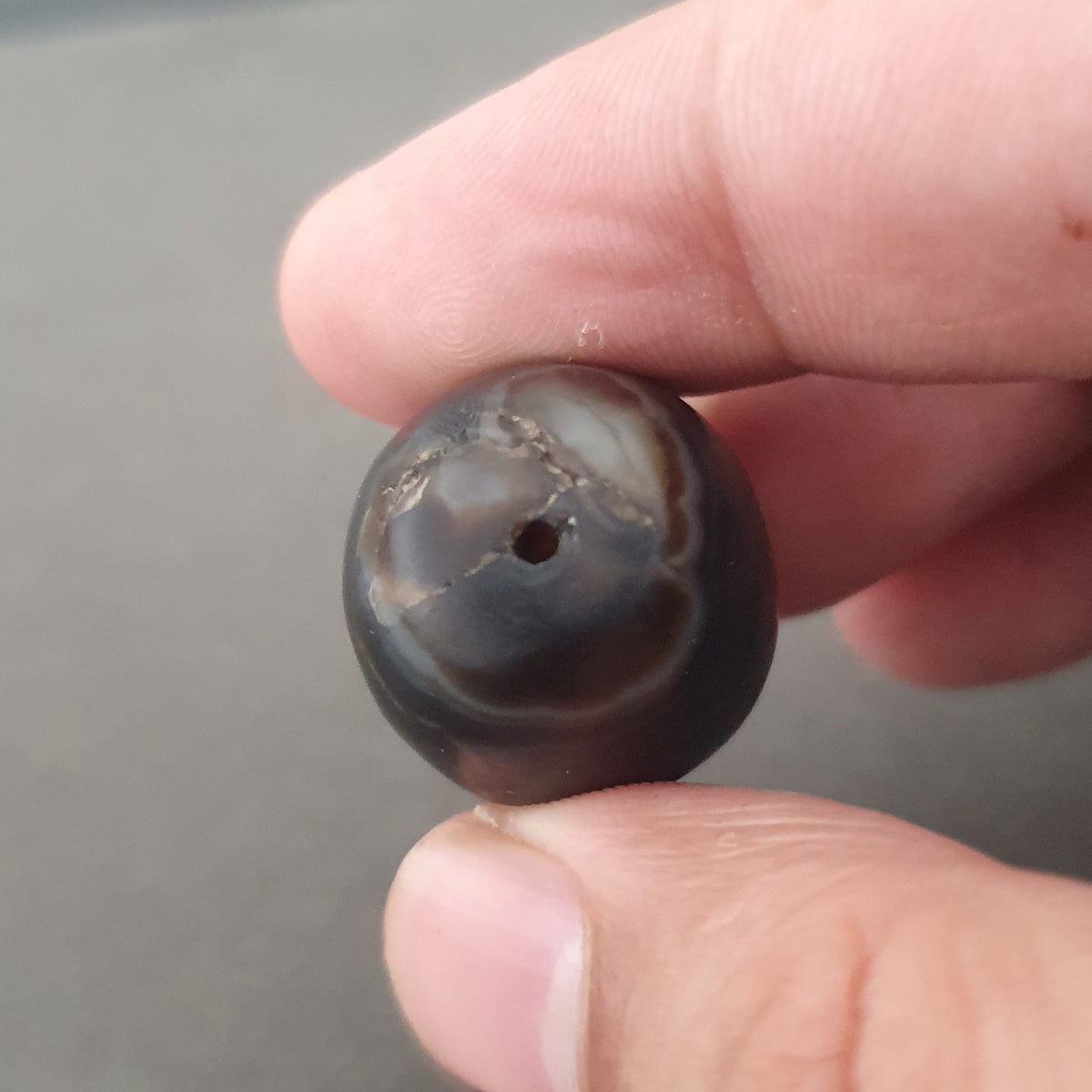 Vintage Natural Eye Suliemani Agate Beads Lot Of 2