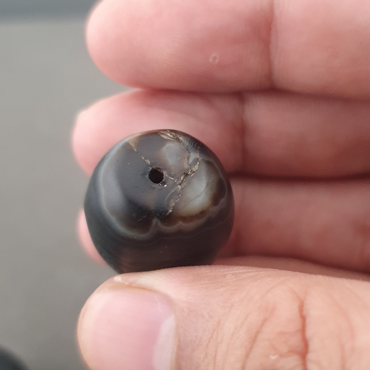 Vintage Natural Eye Suliemani Agate Beads Lot Of 2