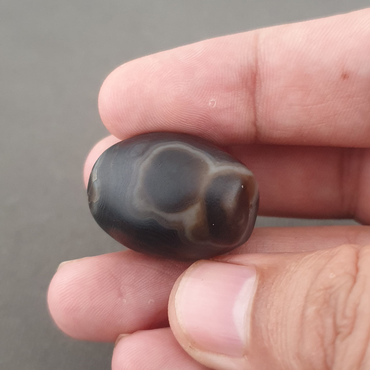 Vintage Natural Eye Suliemani Agate Beads Lot Of 2