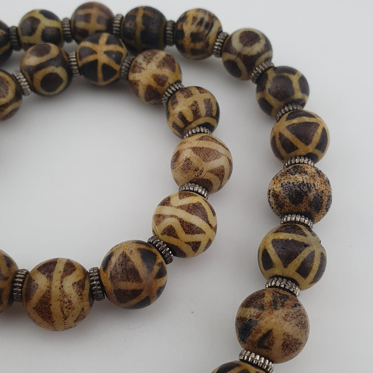 Antique Burmese Pumtek Pyu Beads & Carnelian Agate Big Bead Pendant Necklace