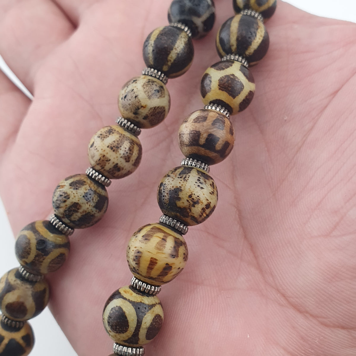 Antique Burmese Pumtek Pyu Beads & Carnelian Agate Big Bead Pendant Necklace