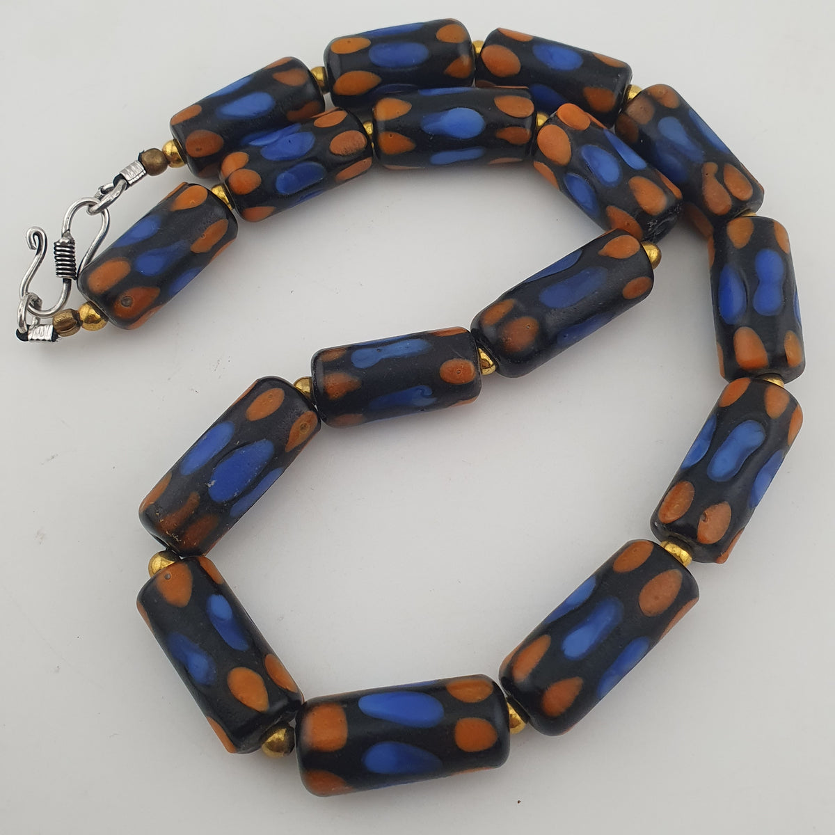 Antique Venetian Style Gabri Style Eyes Glass Beads Necklace