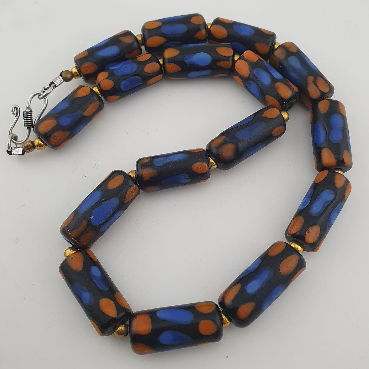 Antique Venetian Style Gabri Style Eyes Glass Beads Necklace