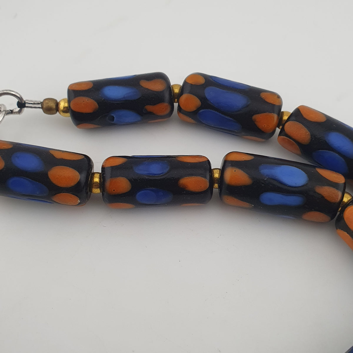 Antique Venetian Style Gabri Style Eyes Glass Beads Necklace