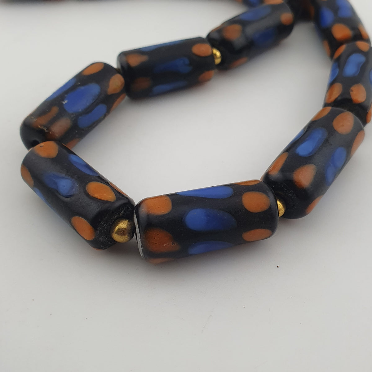 Antique Venetian Style Gabri Style Eyes Glass Beads Necklace