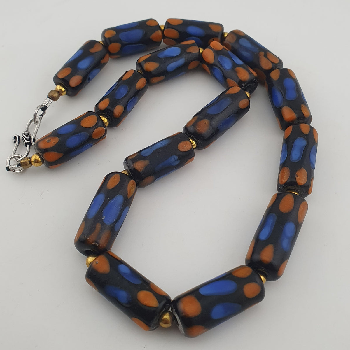 Antique Venetian Style Gabri Style Eyes Glass Beads Necklace
