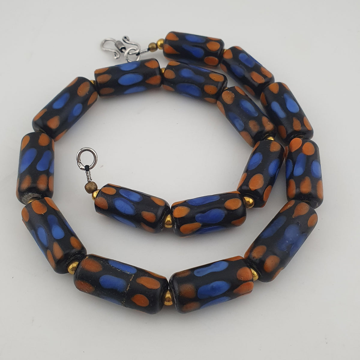 Antique Venetian Style Gabri Style Eyes Glass Beads Necklace