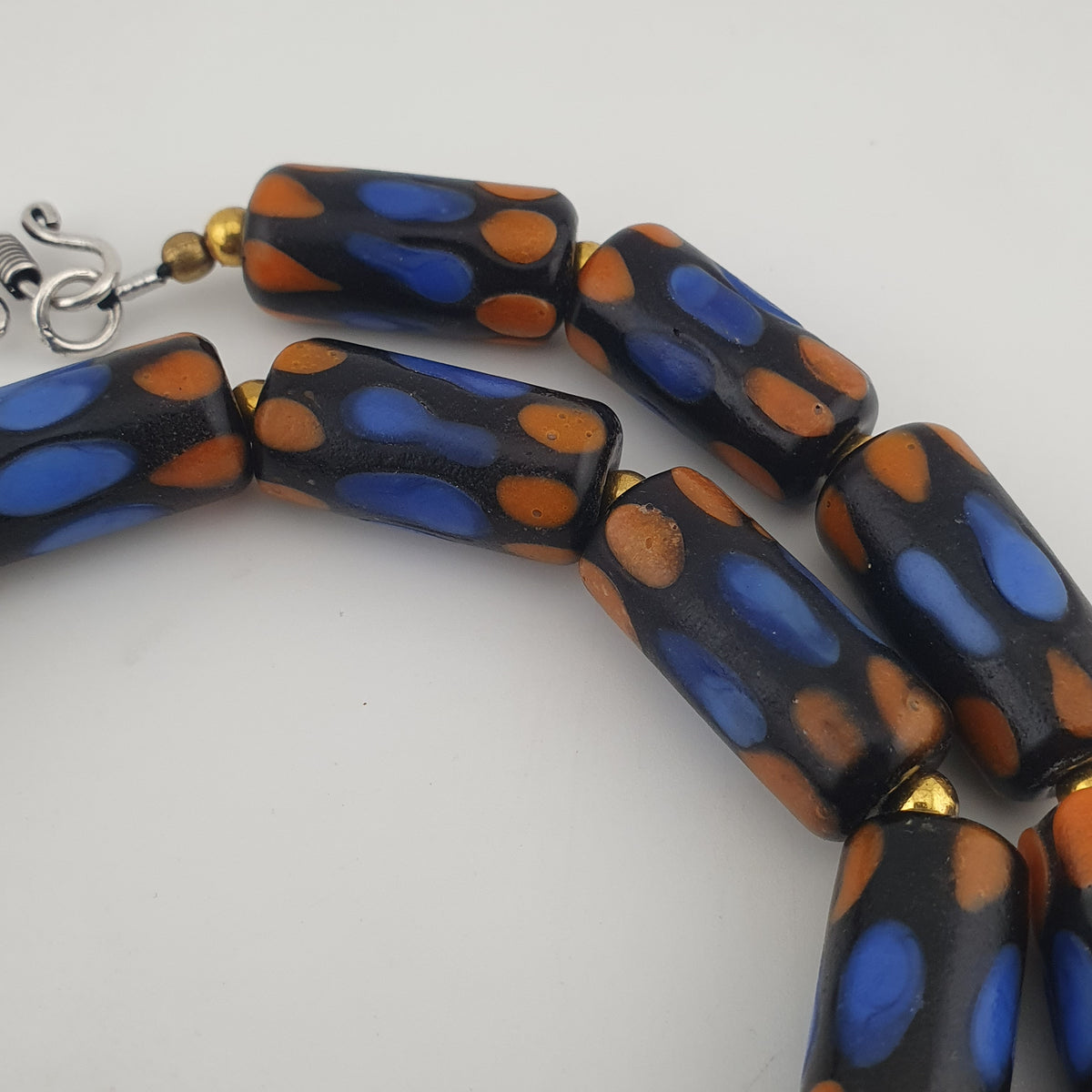 Antique Venetian Style Gabri Style Eyes Glass Beads Necklace