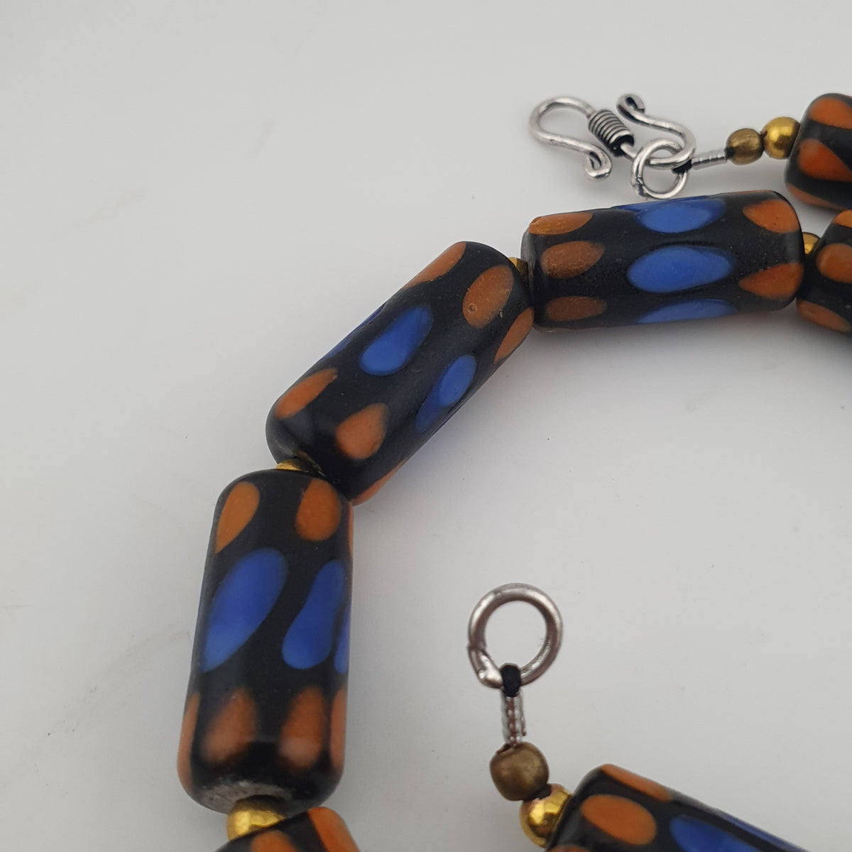 Antique Venetian Style Gabri Style Eyes Glass Beads Necklace