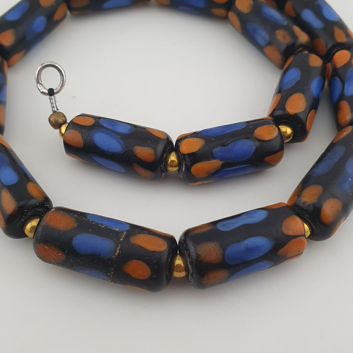Antique Venetian Style Gabri Style Eyes Glass Beads Necklace