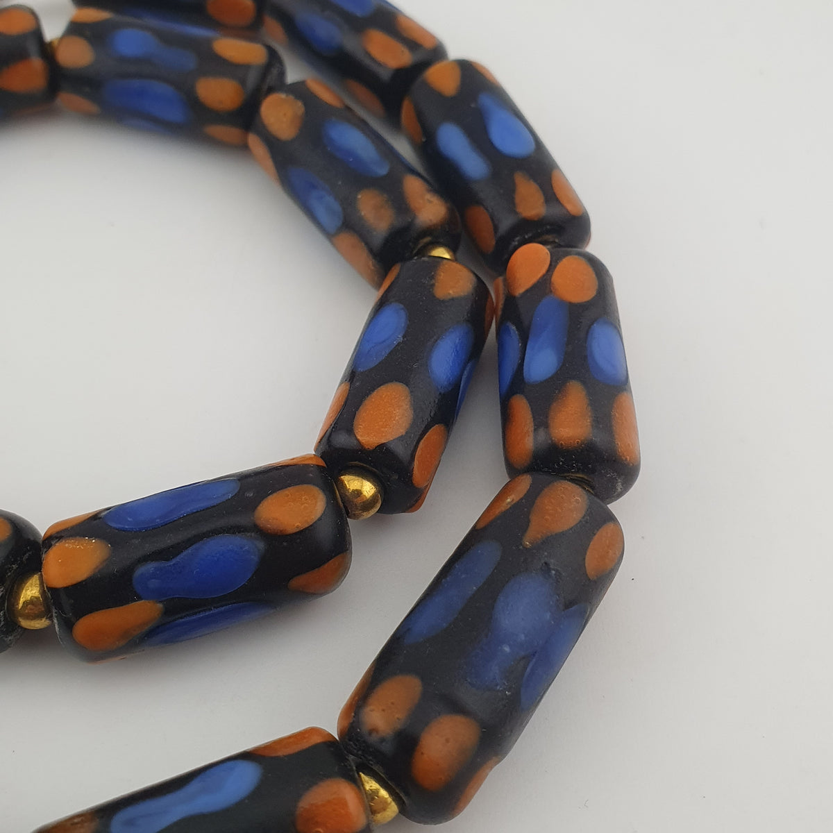 Antique Venetian Style Gabri Style Eyes Glass Beads Necklace