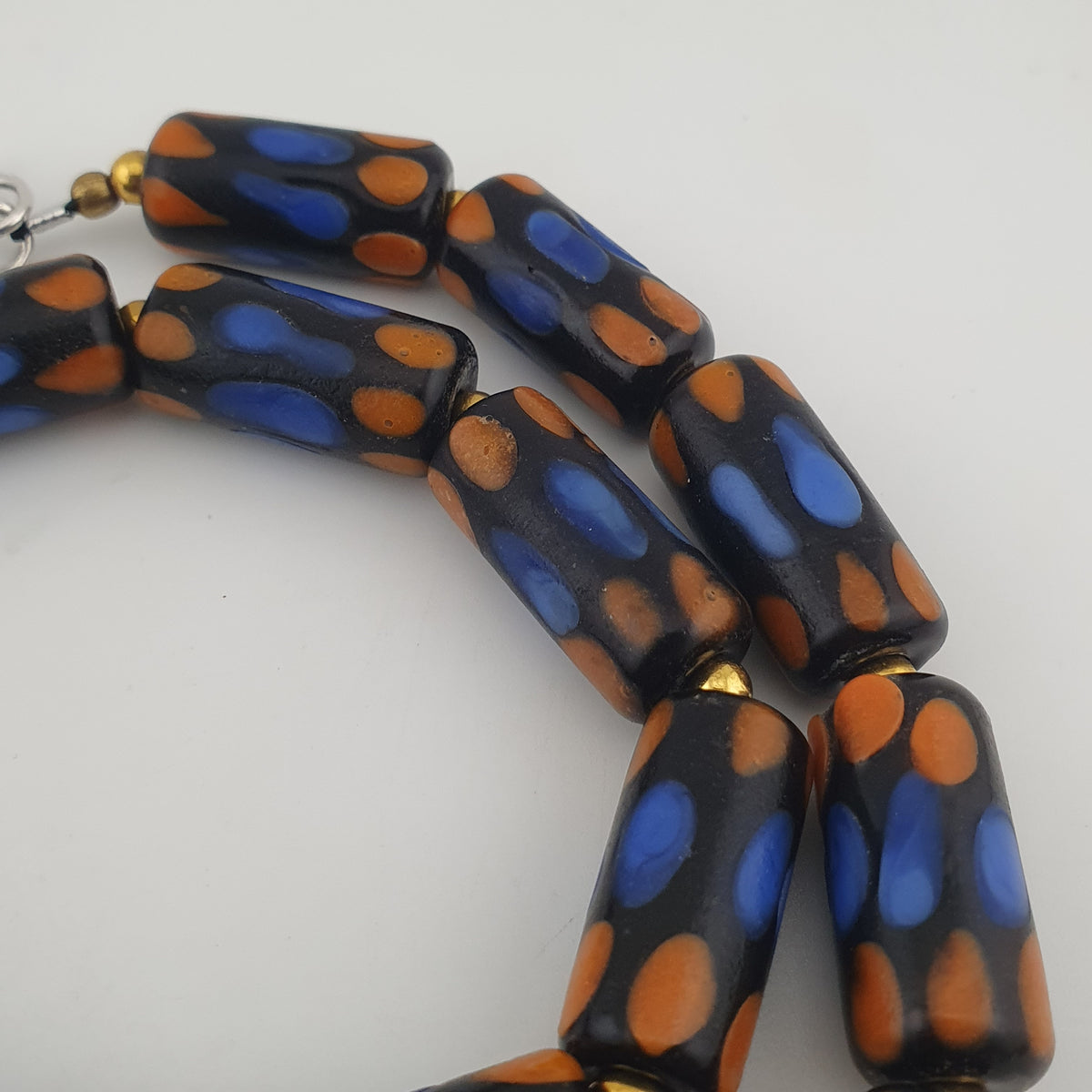 Antique Venetian Style Gabri Style Eyes Glass Beads Necklace