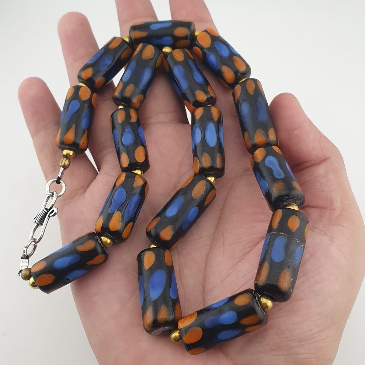 Antique Venetian Style Gabri Style Eyes Glass Beads Necklace