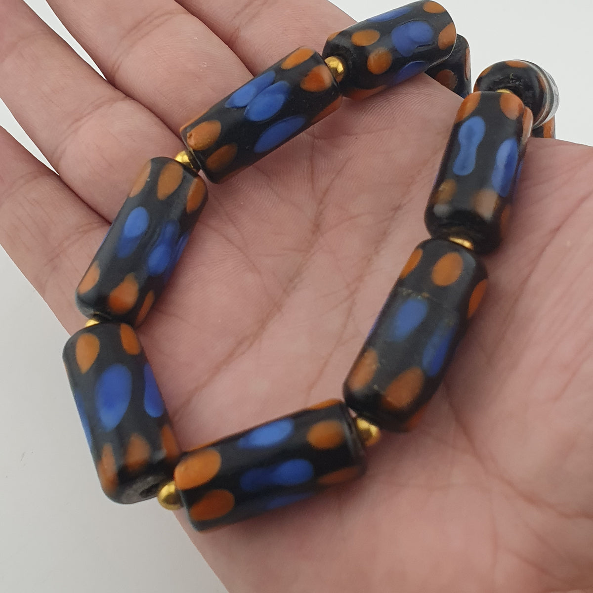 Antique Venetian Style Gabri Style Eyes Glass Beads Necklace