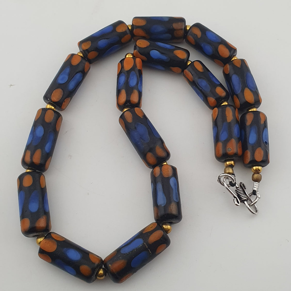 Antique Venetian Style Gabri Style Eyes Glass Beads Necklace