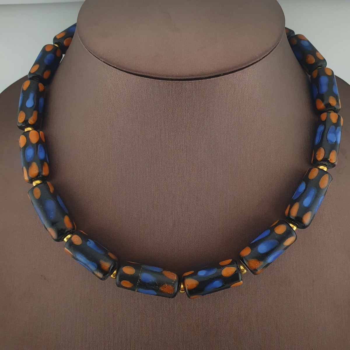 Antique Venetian Style Gabri Style Eyes Glass Beads Necklace