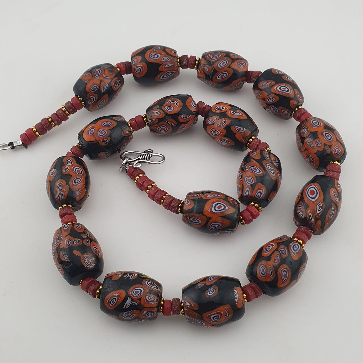Vintage Venetian Style Gabri Eyes Glass Big Beads Necklace