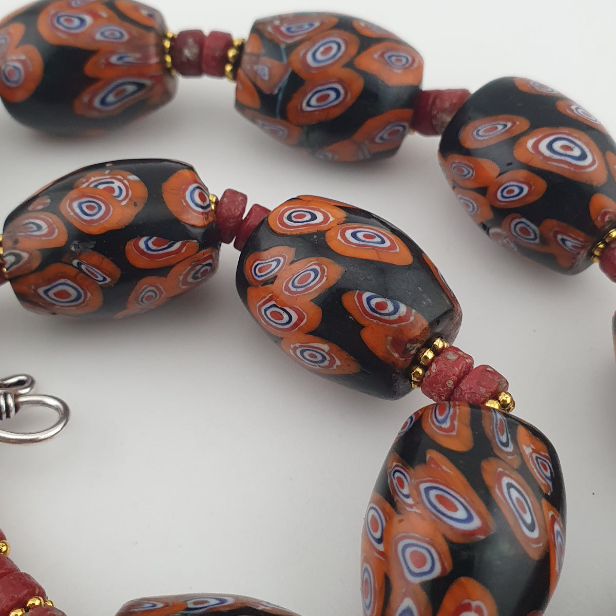 Vintage Venetian Style Gabri Eyes Glass Big Beads Necklace