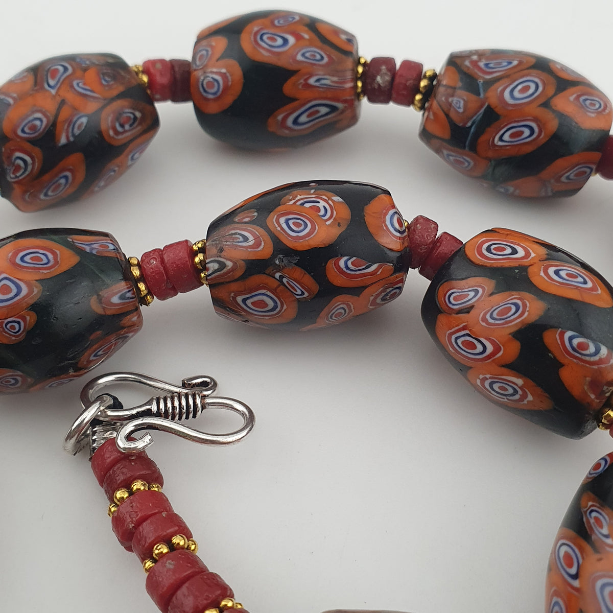 Vintage Venetian Style Gabri Eyes Glass Big Beads Necklace