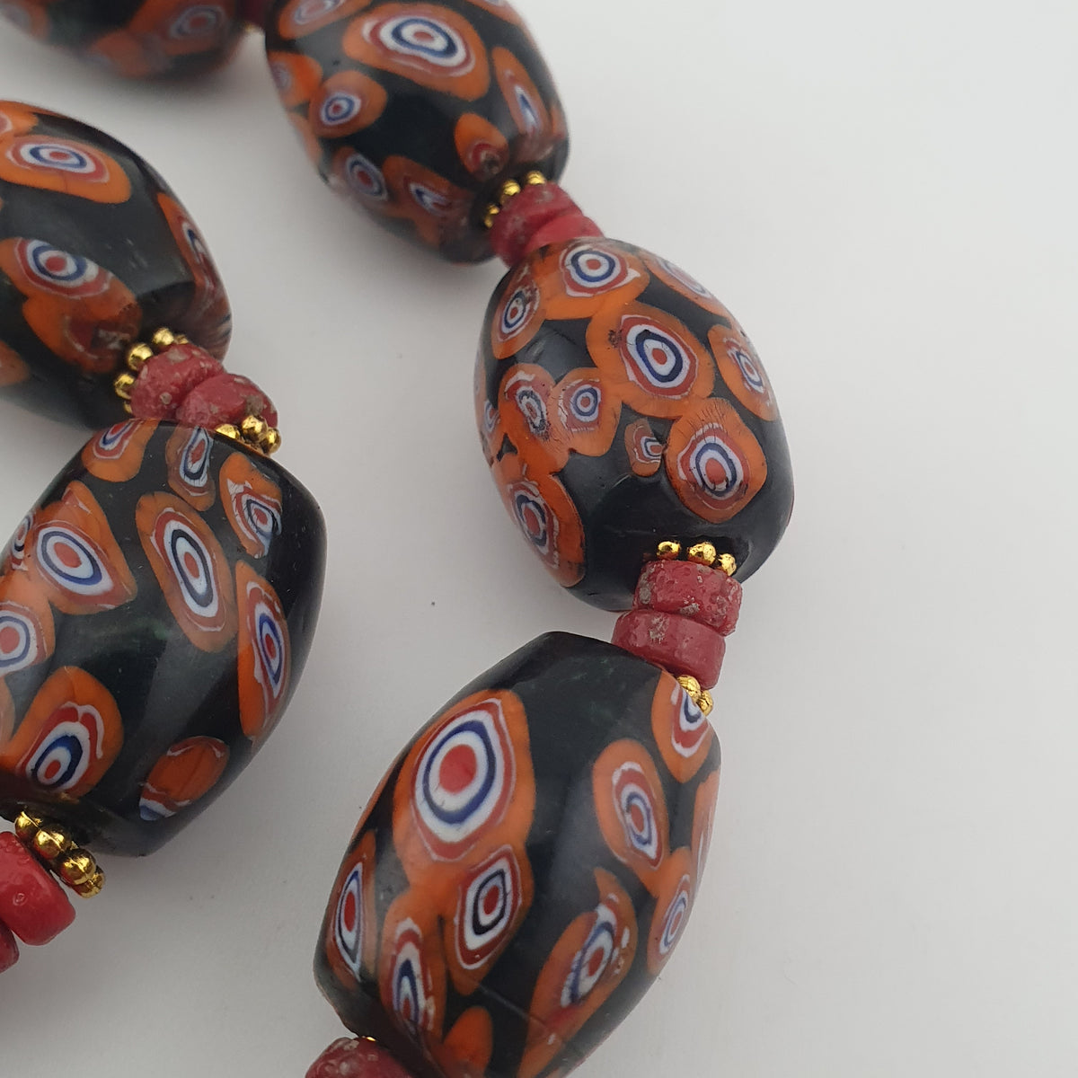 Vintage Venetian Style Gabri Eyes Glass Big Beads Necklace