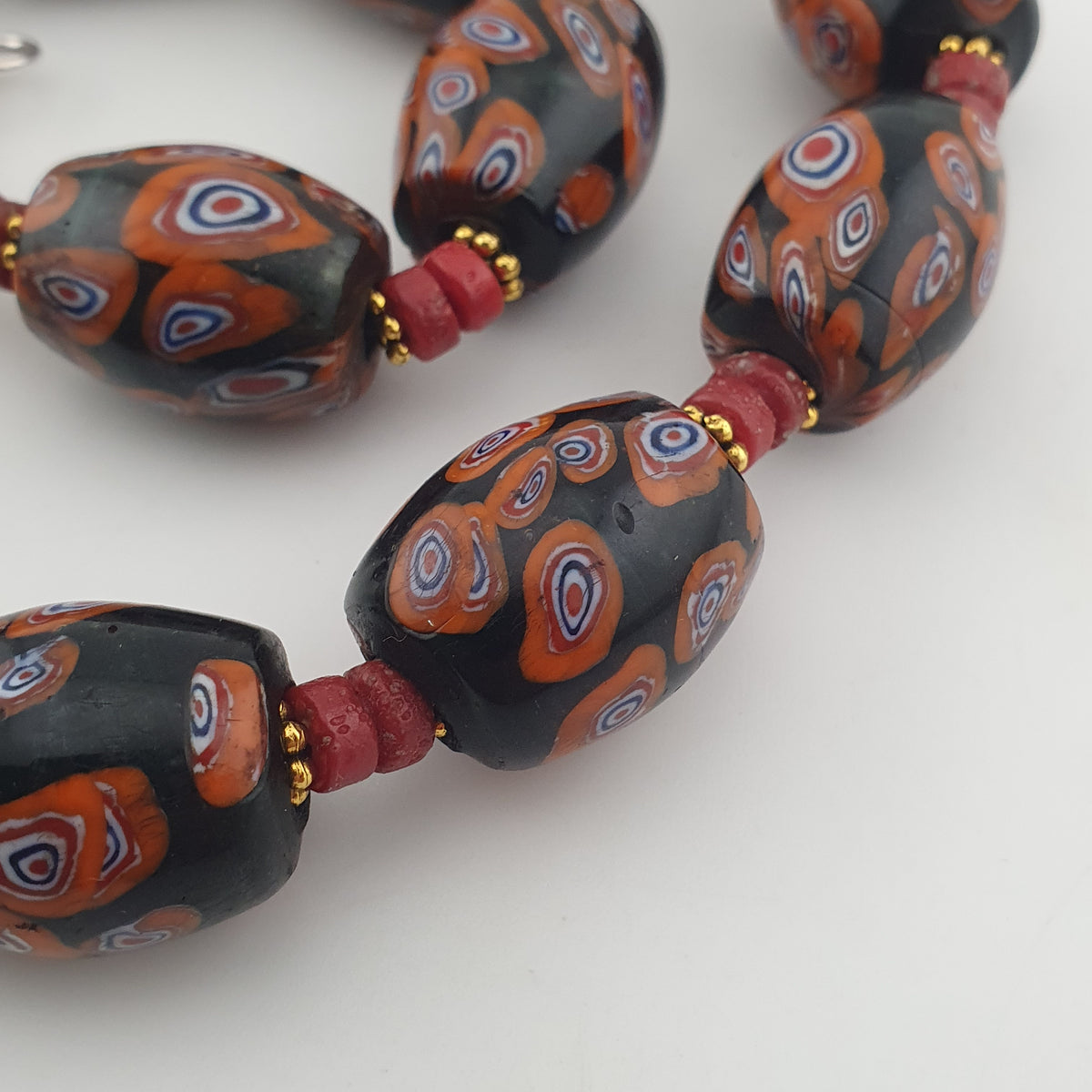 Vintage Venetian Style Gabri Eyes Glass Big Beads Necklace