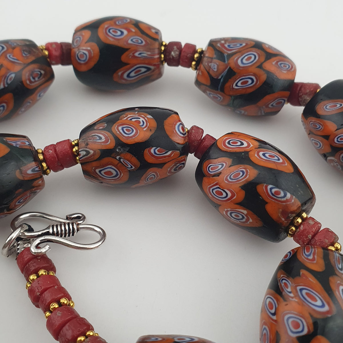 Vintage Venetian Style Gabri Eyes Glass Big Beads Necklace