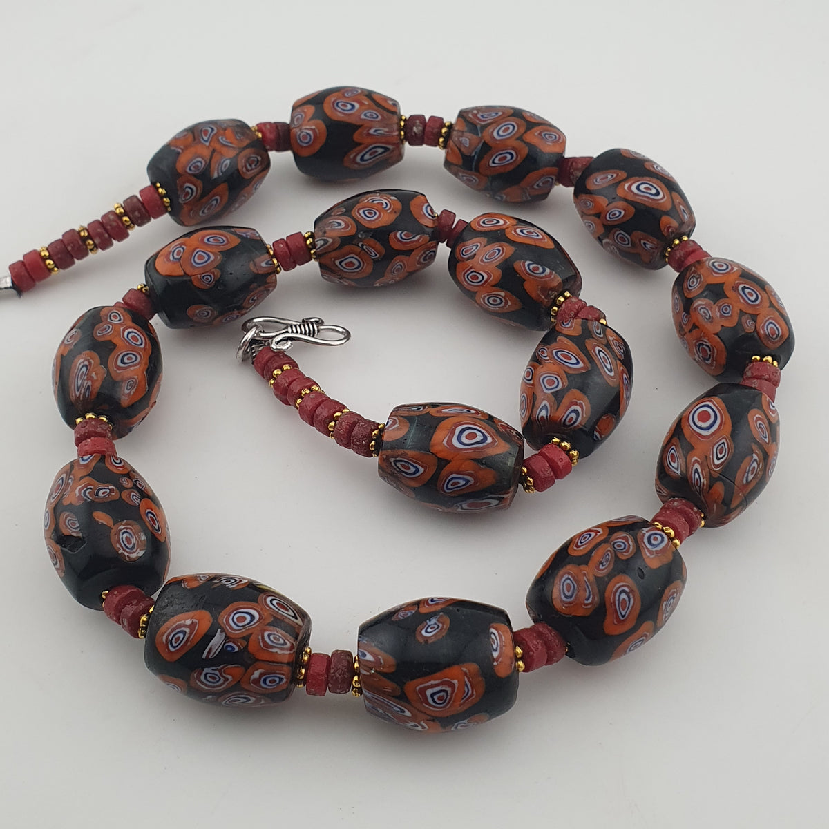 Vintage Venetian Style Gabri Eyes Glass Big Beads Necklace