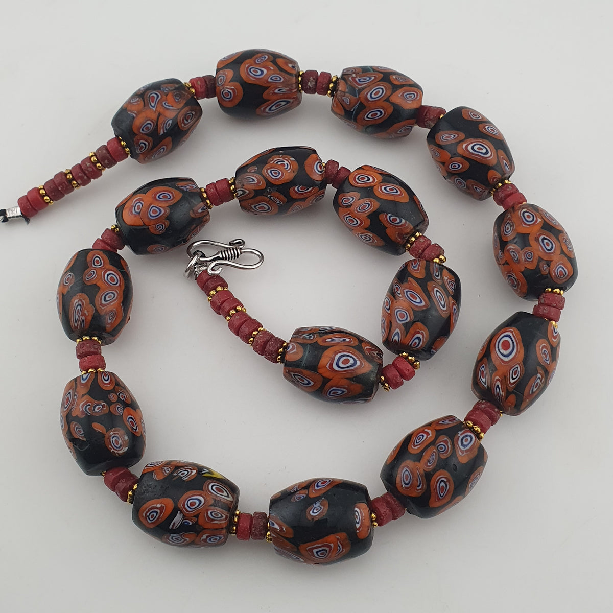 Vintage Venetian Style Gabri Eyes Glass Big Beads Necklace