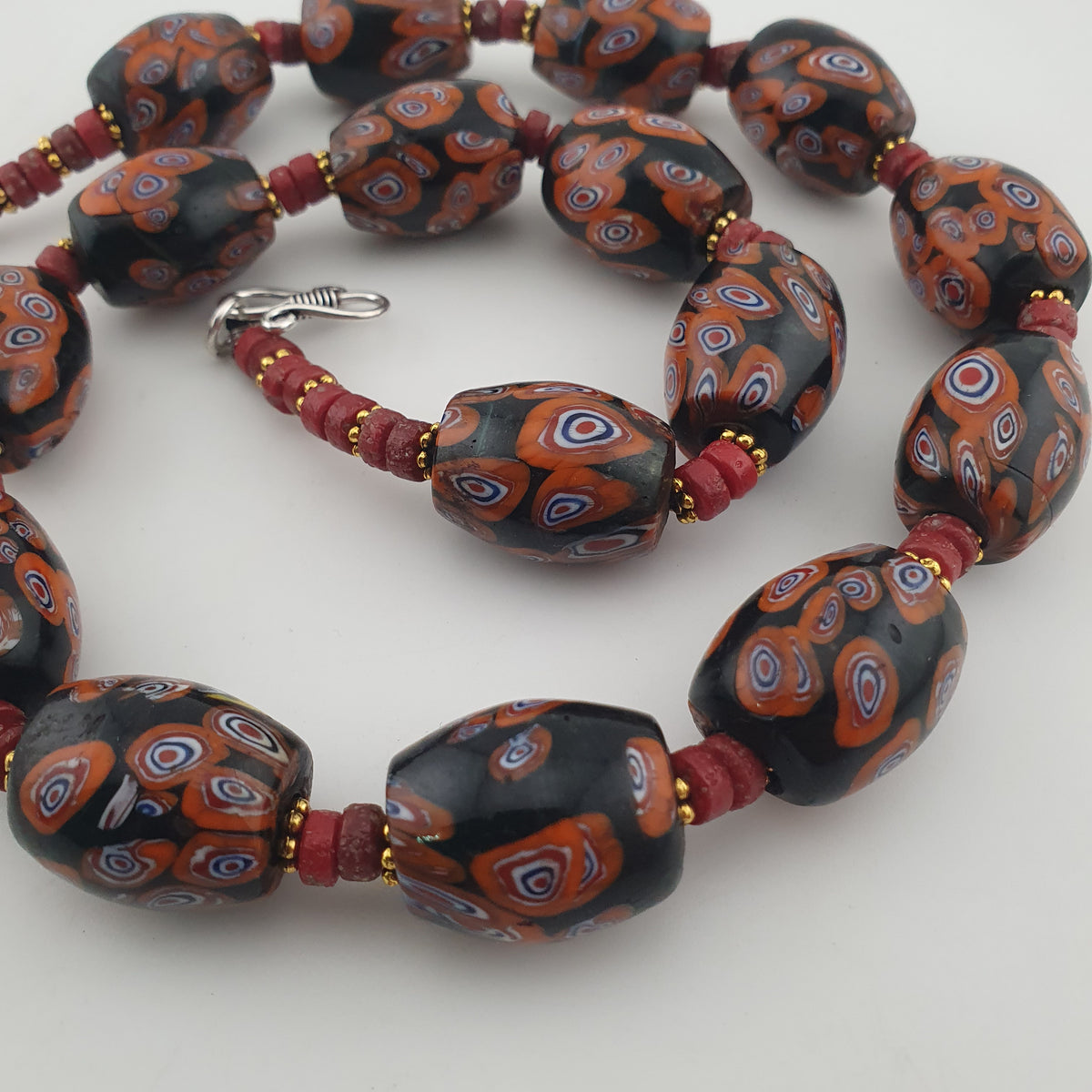 Vintage Venetian Style Gabri Eyes Glass Big Beads Necklace
