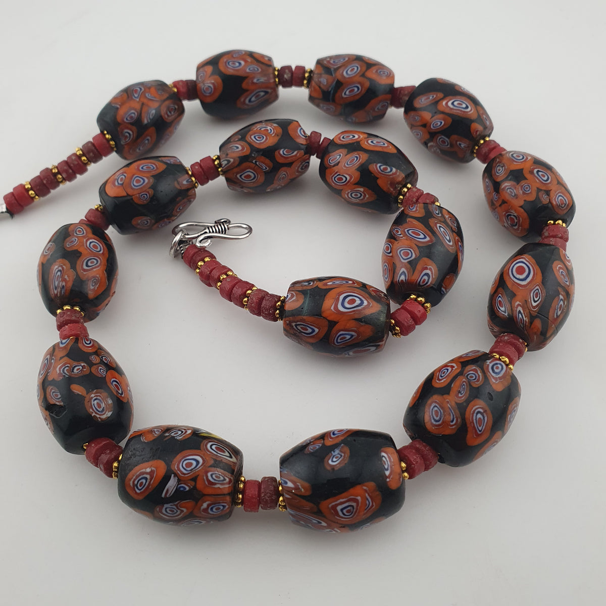 Vintage Venetian Style Gabri Eyes Glass Big Beads Necklace