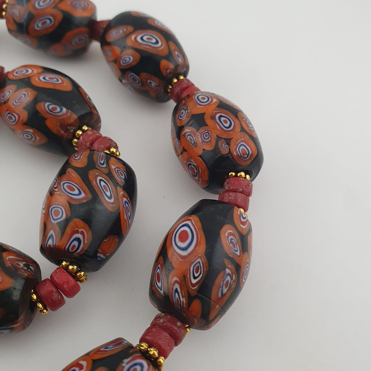 Vintage Venetian Style Gabri Eyes Glass Big Beads Necklace