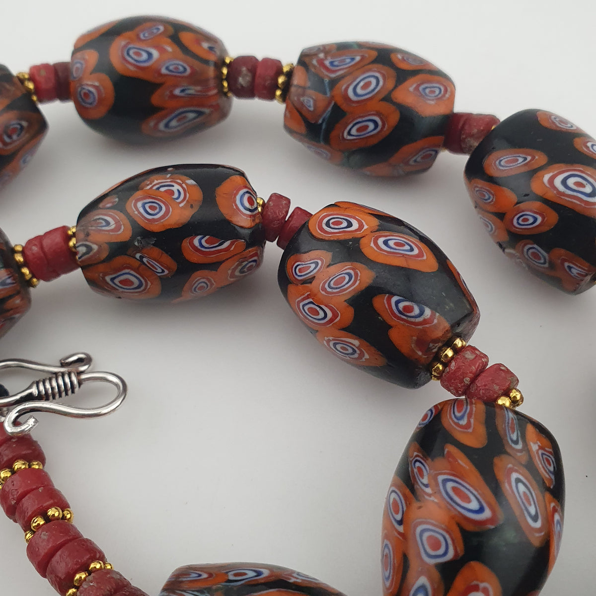 Vintage Venetian Style Gabri Eyes Glass Big Beads Necklace