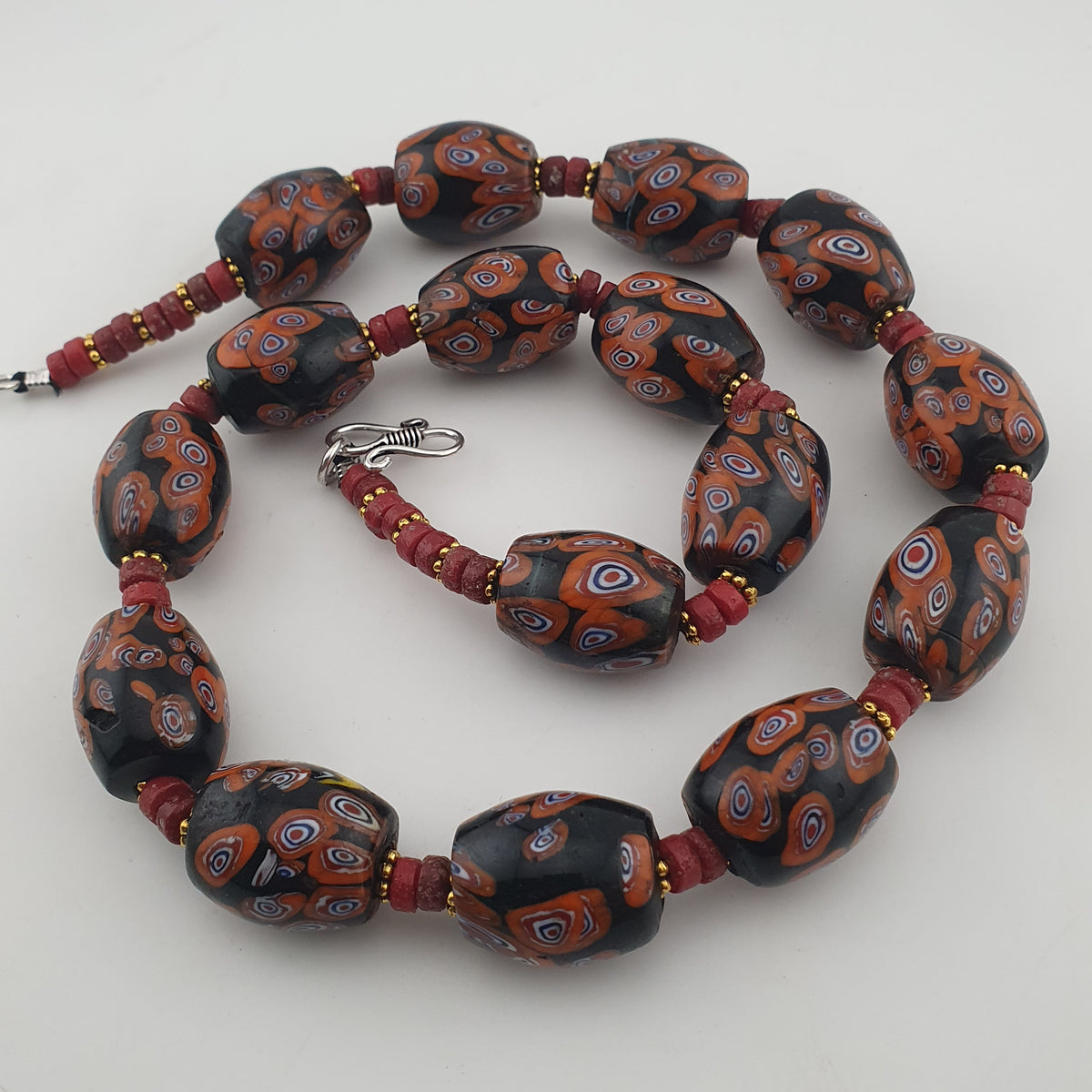 Vintage Venetian Style Gabri Eyes Glass Big Beads Necklace