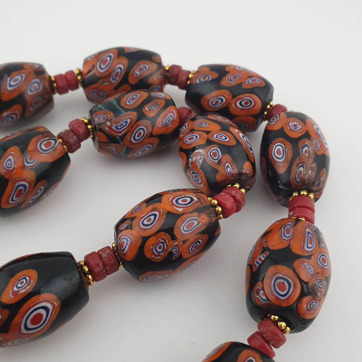 Vintage Venetian Style Gabri Eyes Glass Big Beads Necklace