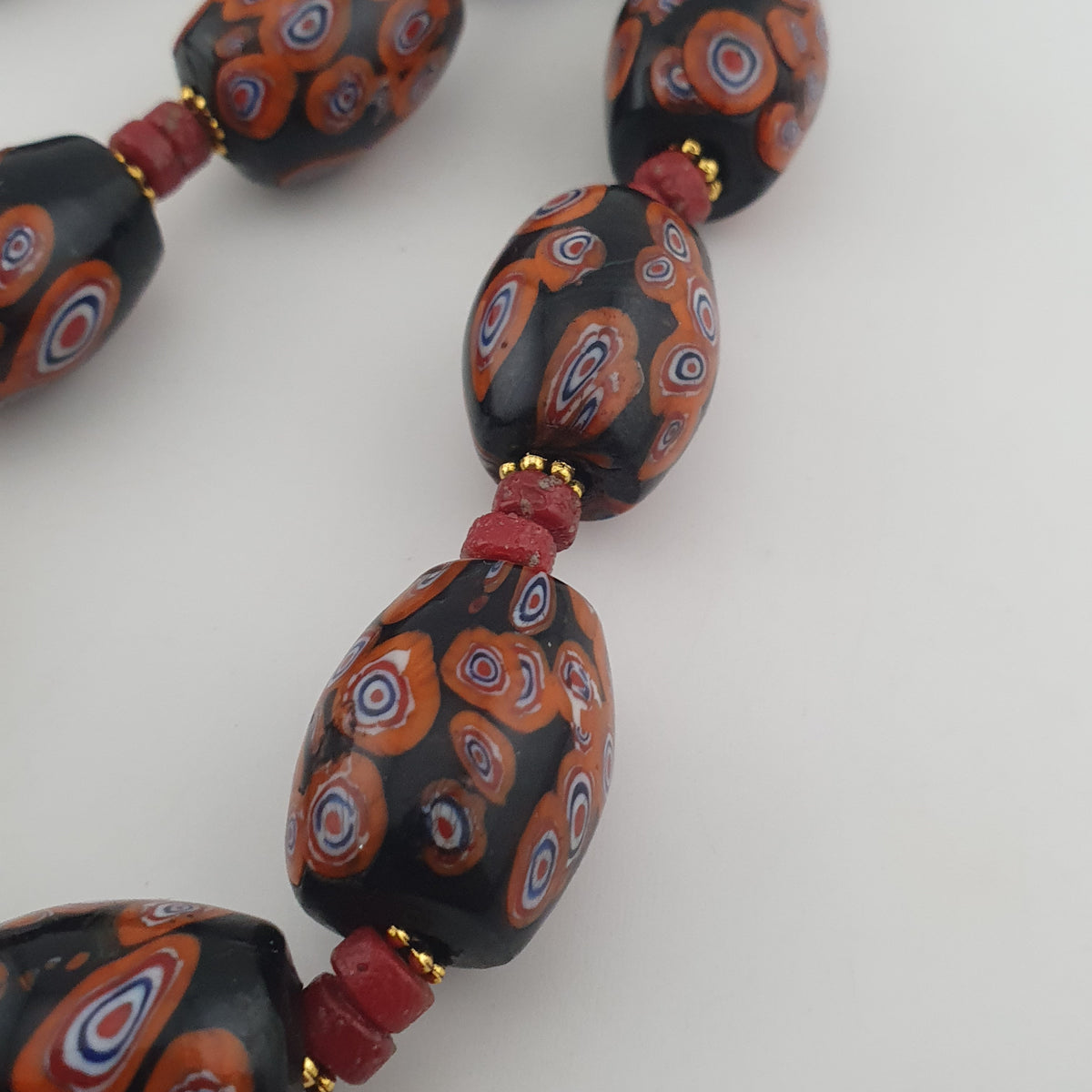 Vintage Venetian Style Gabri Eyes Glass Big Beads Necklace