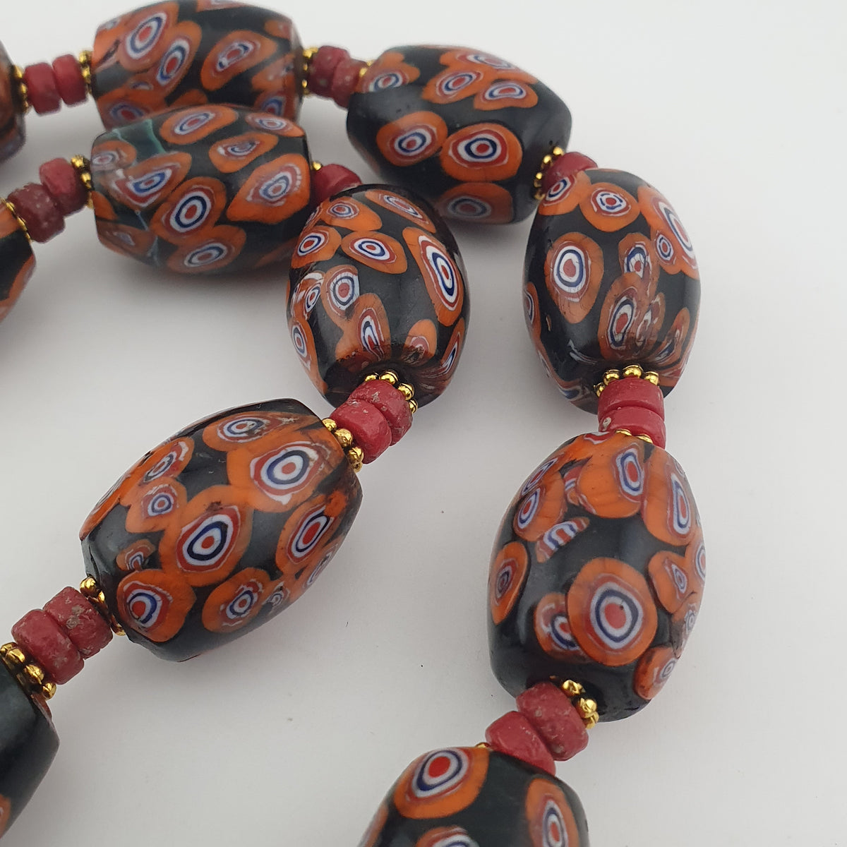 Vintage Venetian Style Gabri Eyes Glass Big Beads Necklace
