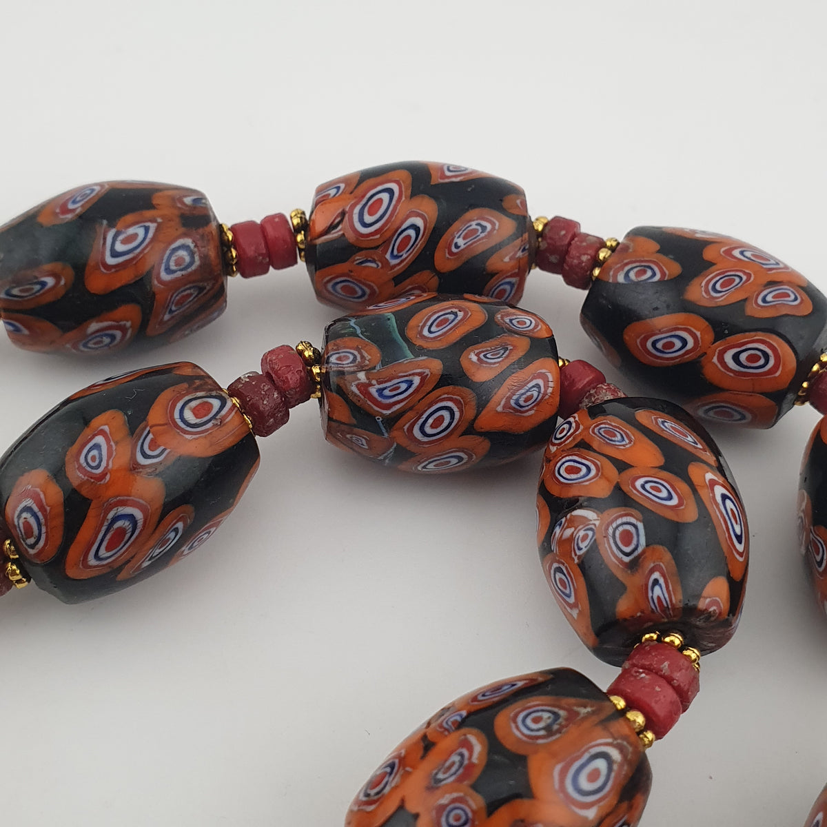 Vintage Venetian Style Gabri Eyes Glass Big Beads Necklace