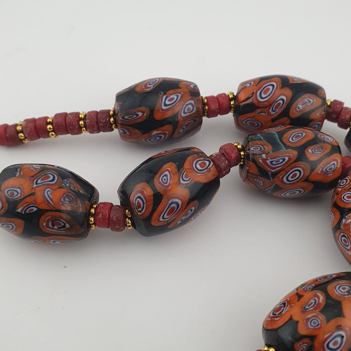 Vintage Venetian Style Gabri Eyes Glass Big Beads Necklace