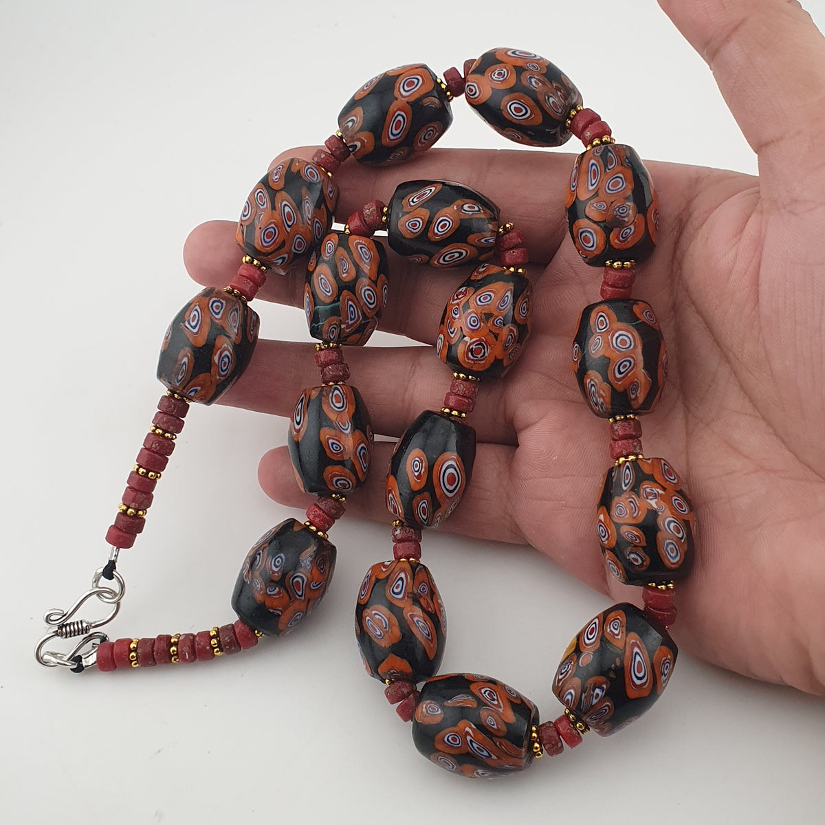 Vintage Venetian Style Gabri Eyes Glass Big Beads Necklace