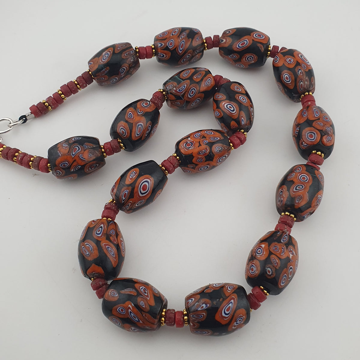 Vintage Venetian Style Gabri Eyes Glass Big Beads Necklace