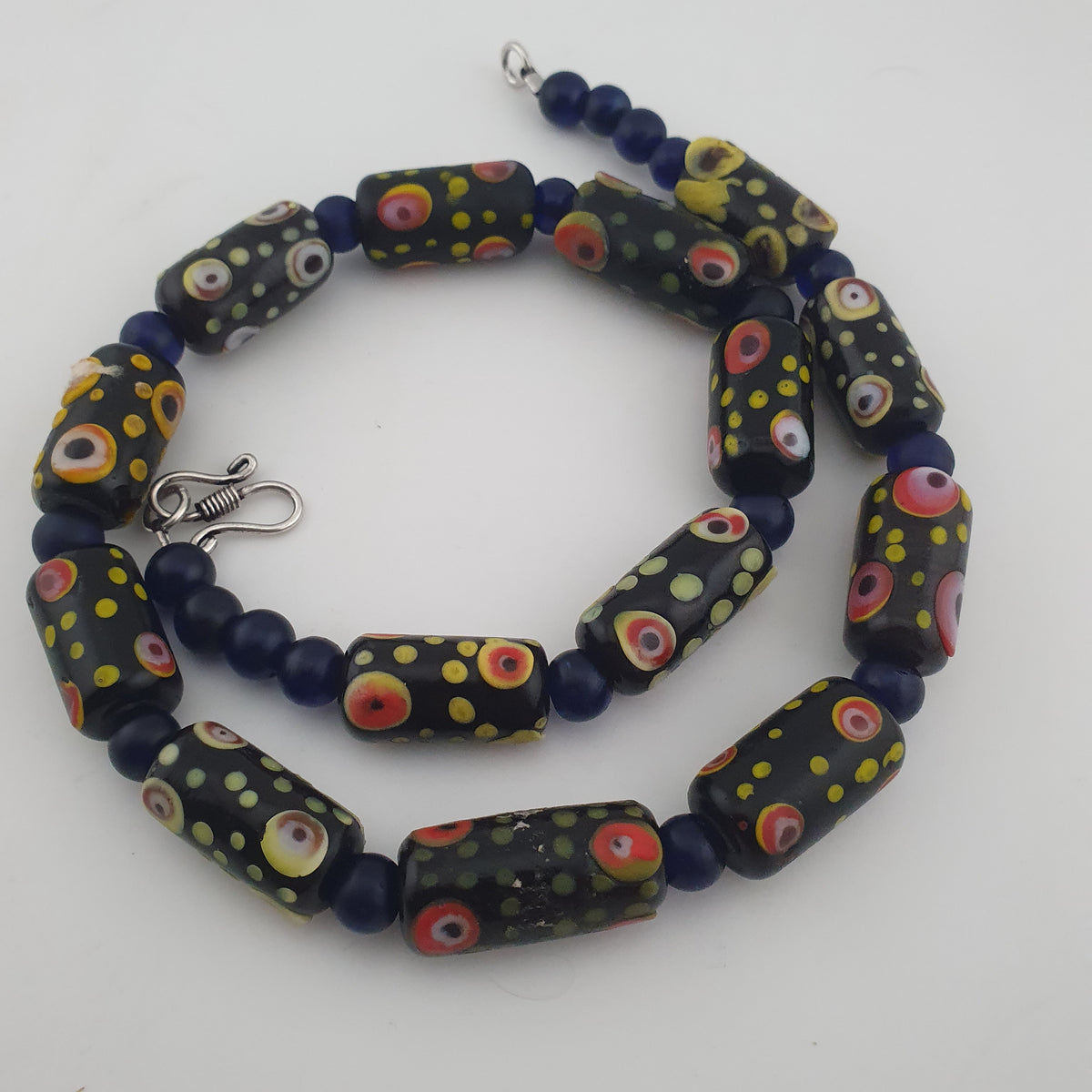 Vintage Venetian Style Eyes Glass Beads Necklace