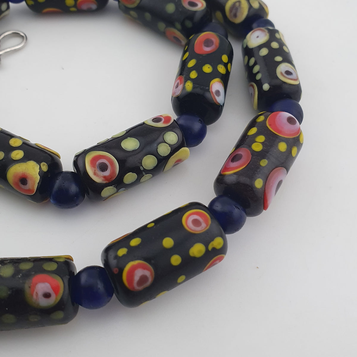 Vintage Venetian Style Eyes Glass Beads Necklace