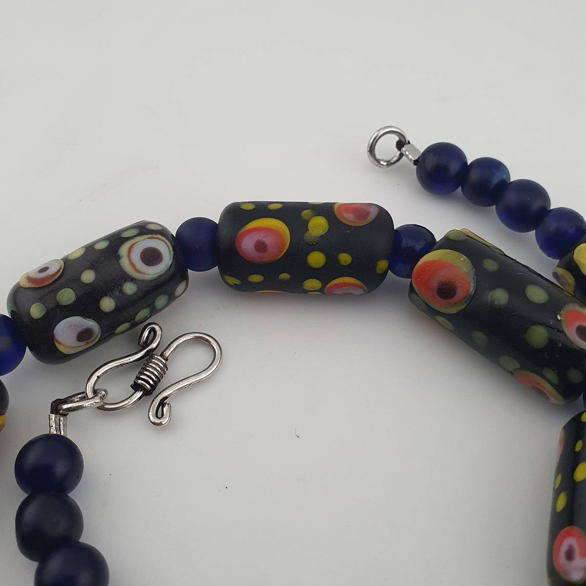 Vintage Venetian Style Eyes Glass Beads Necklace