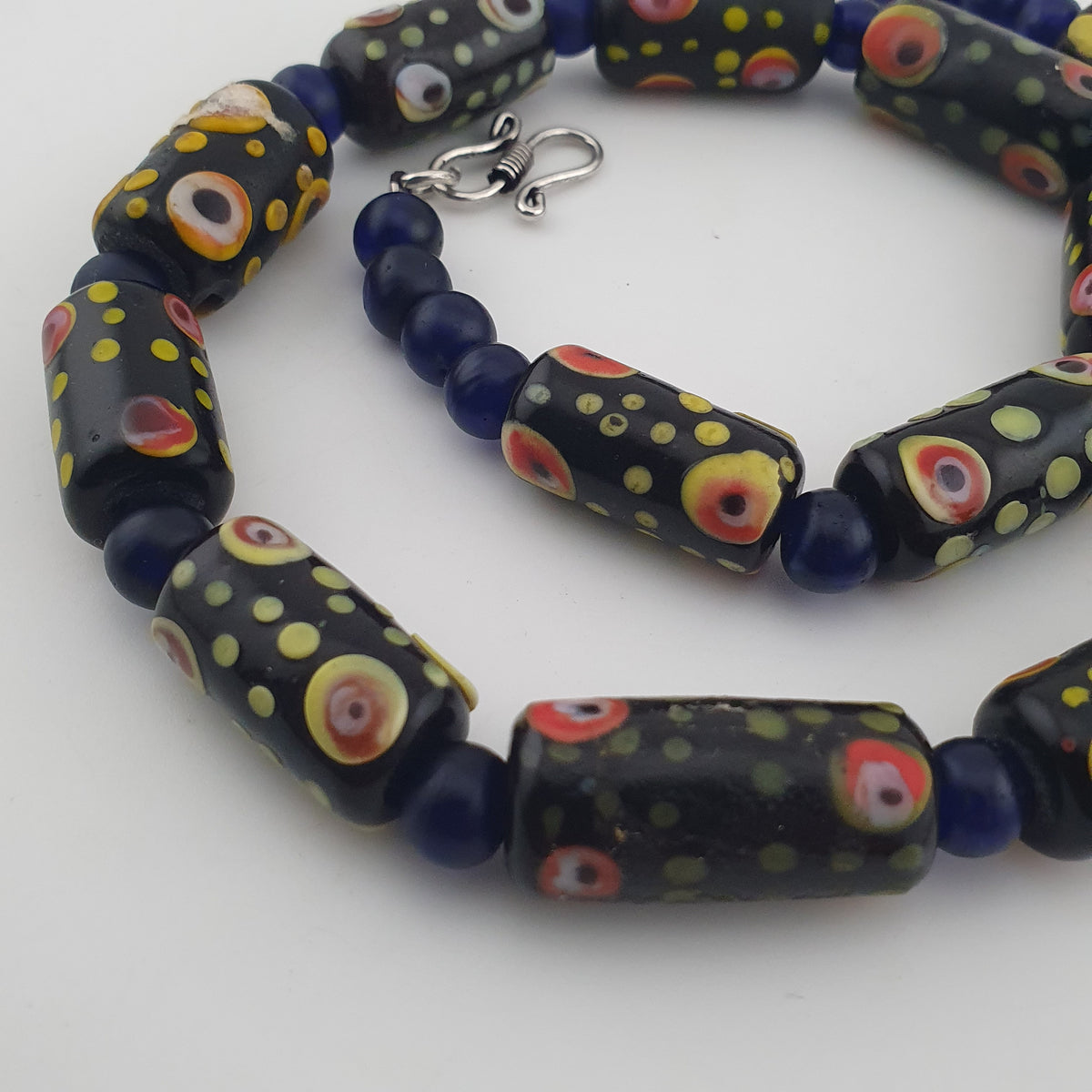 Vintage Venetian Style Eyes Glass Beads Necklace