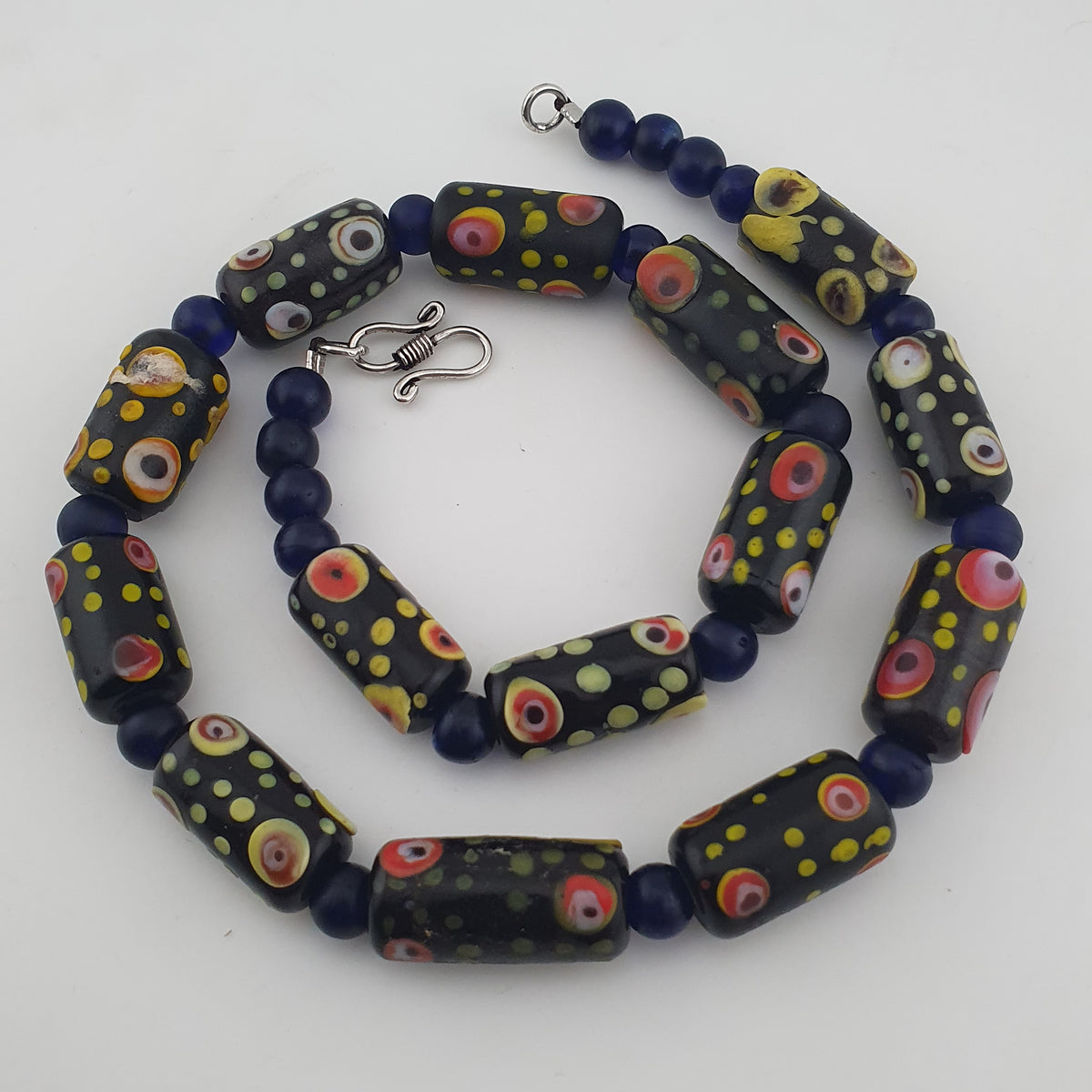 Vintage Venetian Style Eyes Glass Beads Necklace