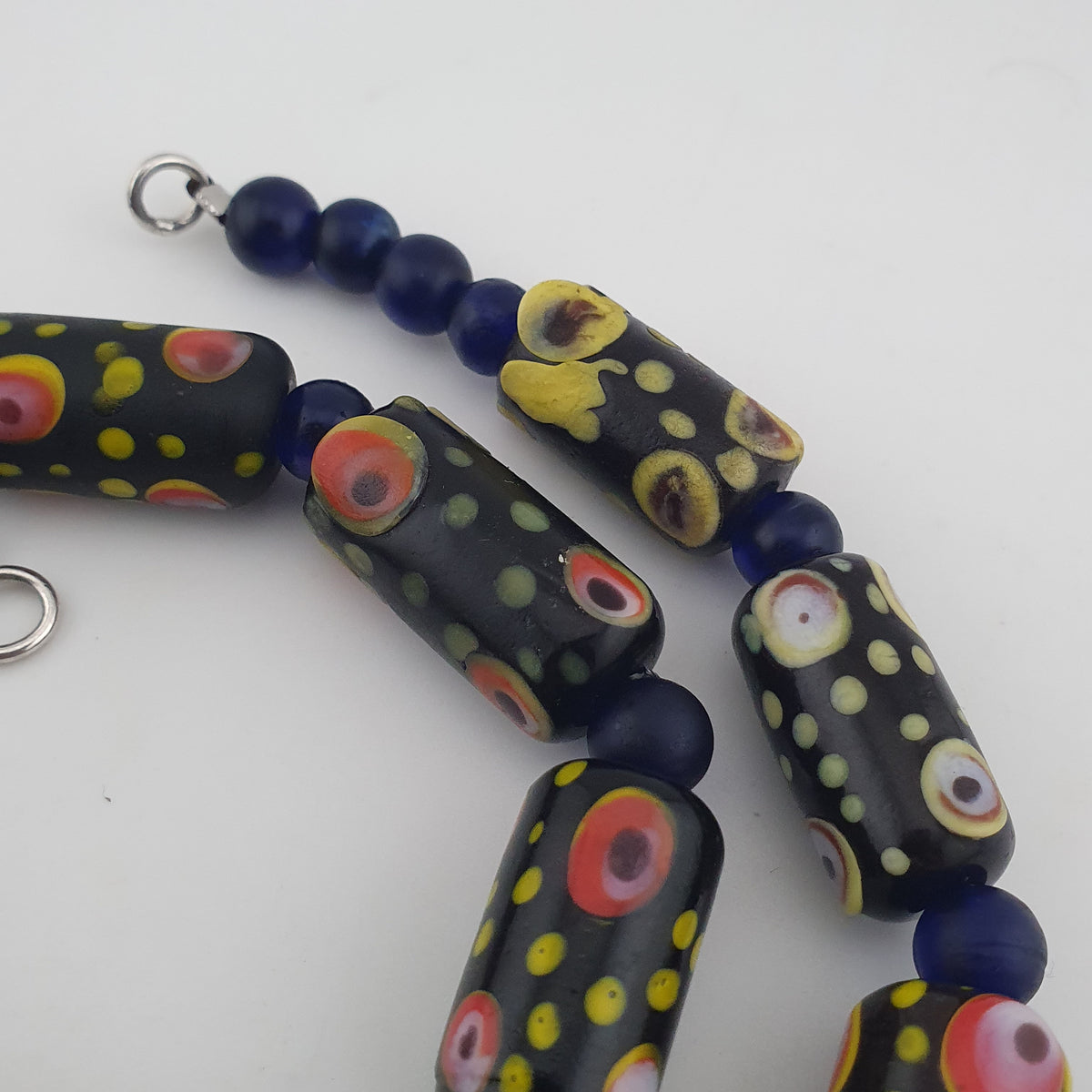 Vintage Venetian Style Eyes Glass Beads Necklace