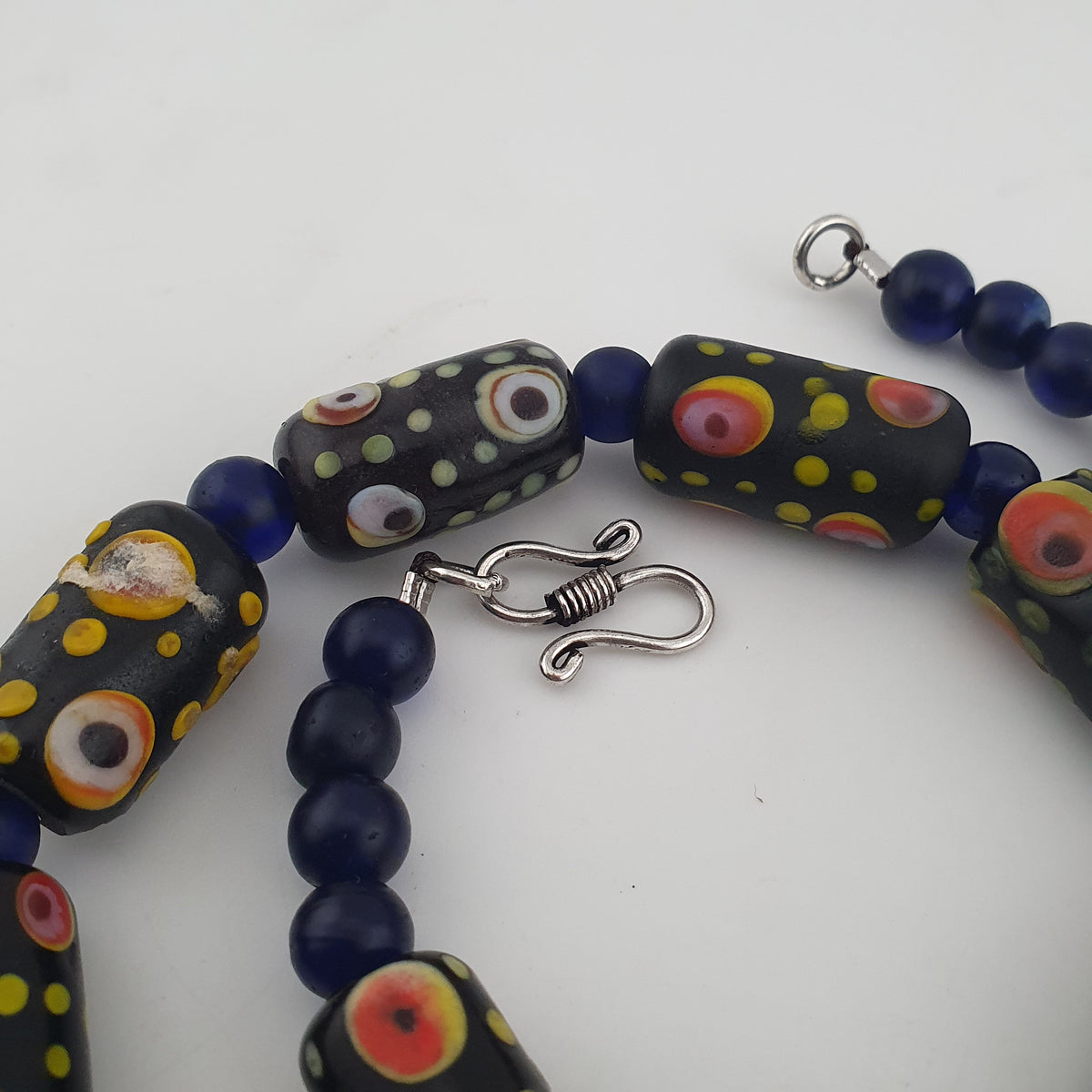 Vintage Venetian Style Eyes Glass Beads Necklace