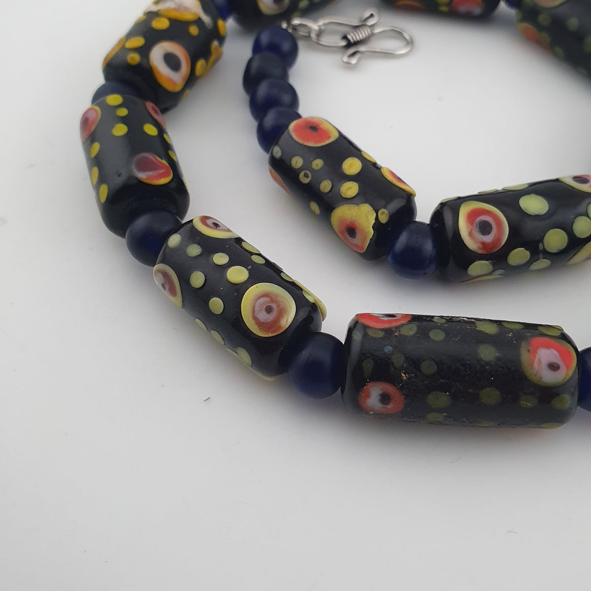 Vintage Venetian Style Eyes Glass Beads Necklace