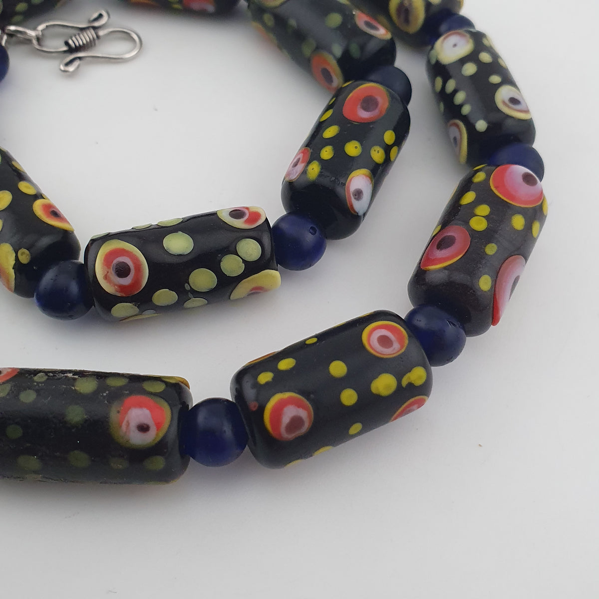 Vintage Venetian Style Eyes Glass Beads Necklace